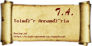 Tolmár Annamária névjegykártya