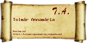 Tolmár Annamária névjegykártya